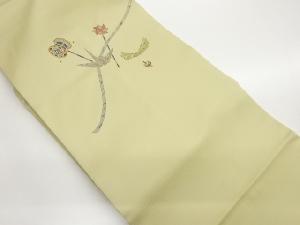 作家物　金彩手描き折鶴に独楽・玩具模様名古屋帯